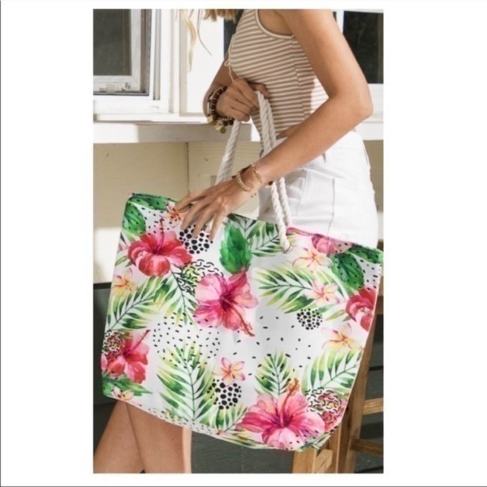 Tropical Print Beach/Pool Bag